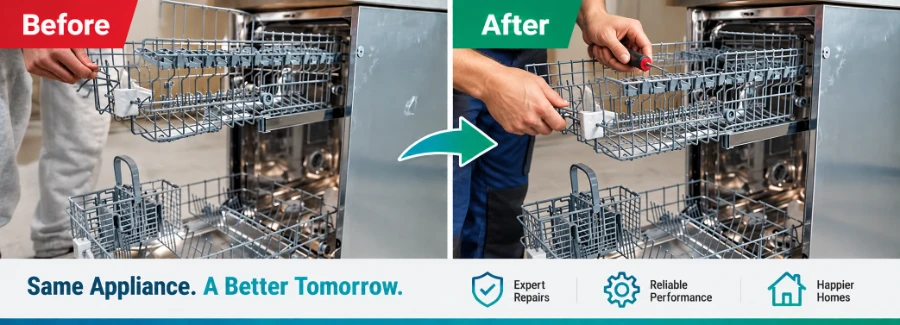Dishwasher repair before and after real repair work in Abilene, TX