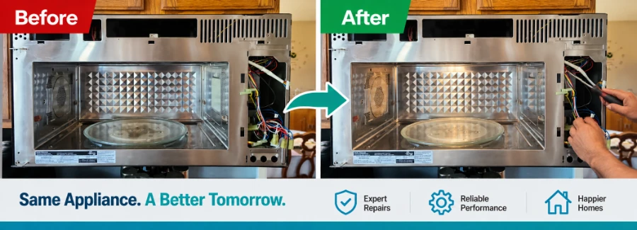 Oven repair before and after real repair work in Abilene, TX
